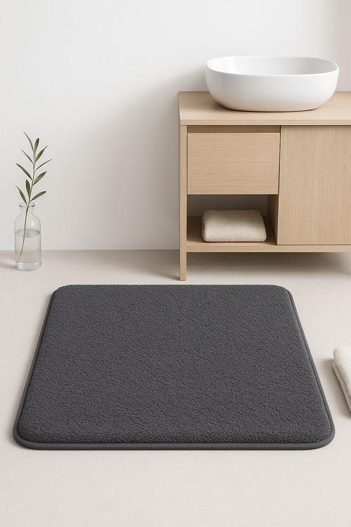 tapis de bain epais antiderapant poils longs salle - vue 2 sur 2