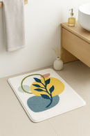 Tapis de bain feuilles microfibre antiderapant doux absorbant