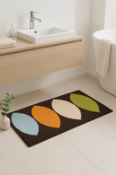 tapis de bain feuilles microfibre antiderapant doux moderne