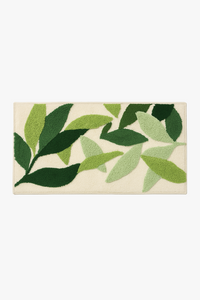 Tapis de bain feuilles moderne antidérapant microfibre