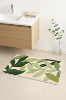 Tapis de bain feuilles moderne antidérapant microfibre