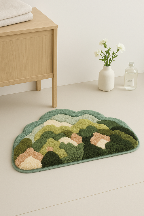 Tapis de bain fleur cartoon moelleux microfibre epais - vue 2 sur 2
