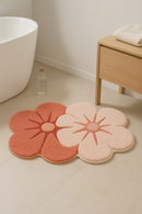Tapis de bain fleur moelleux microfibre épais