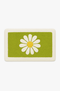 tapis de bain fleurs marguerite antidérapant microfibre
