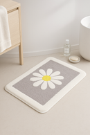 tapis de bain fleurs marguerite microfibre antiderapant lavable