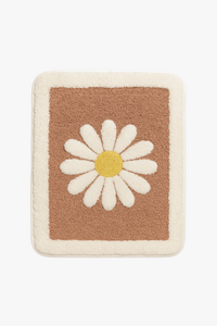 Tapis de bain fleurs style moderne antidérapant microfibre