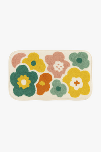 tapis de bain floral antidérapant microfibre moderne