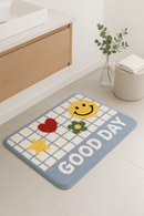 tapis de bain floral doux absorbant antidérapant moderne