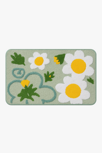 tapis de bain floral doux absorbant microfibre antidérapant