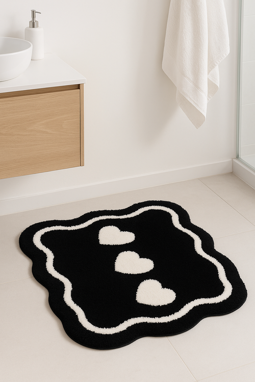 Tapis de bain floral moderne microfibre absorbant antiderapant - vue 2 sur 2