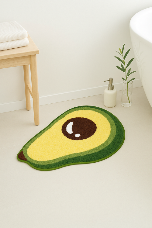 Tapis de bain fruit motif dessin animé microfibre - vue 2 sur 2