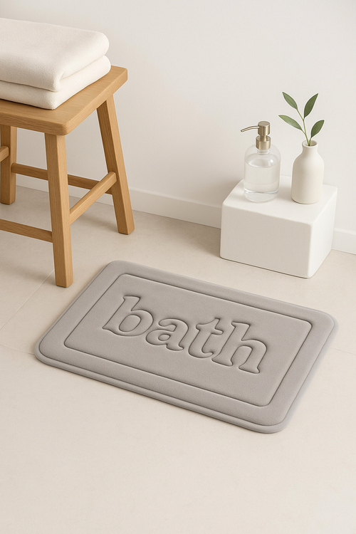 tapis de bain gaufré floral antidérapant microfibre - vue 2 sur 2