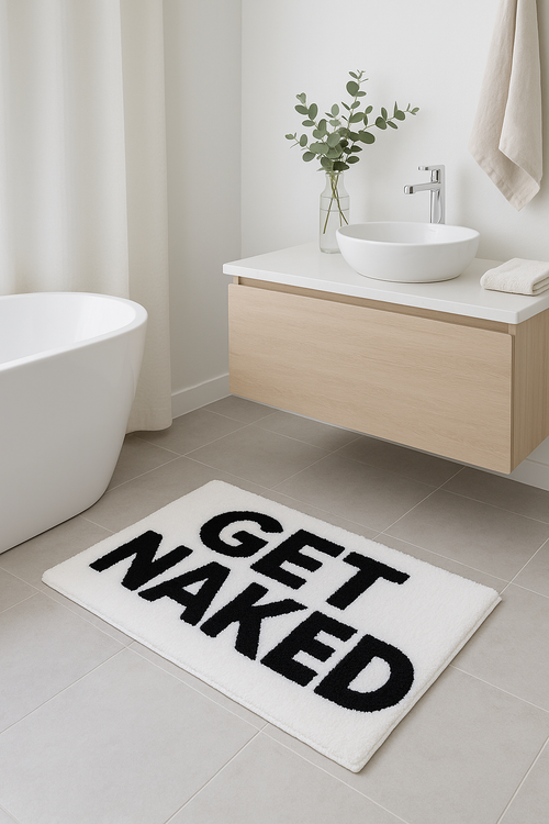 Tapis de bain get naked cartoon moelleux épais - vue 2 sur 2