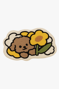 tapis de bain lapin fleur doux antiderapant salle