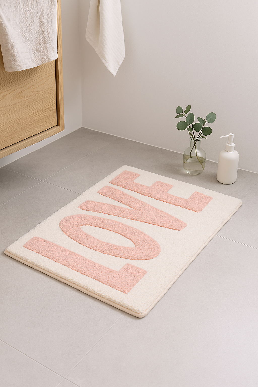 tapis de bain lettres cartoon antiderapant absorbant doux - vue 2 sur 2