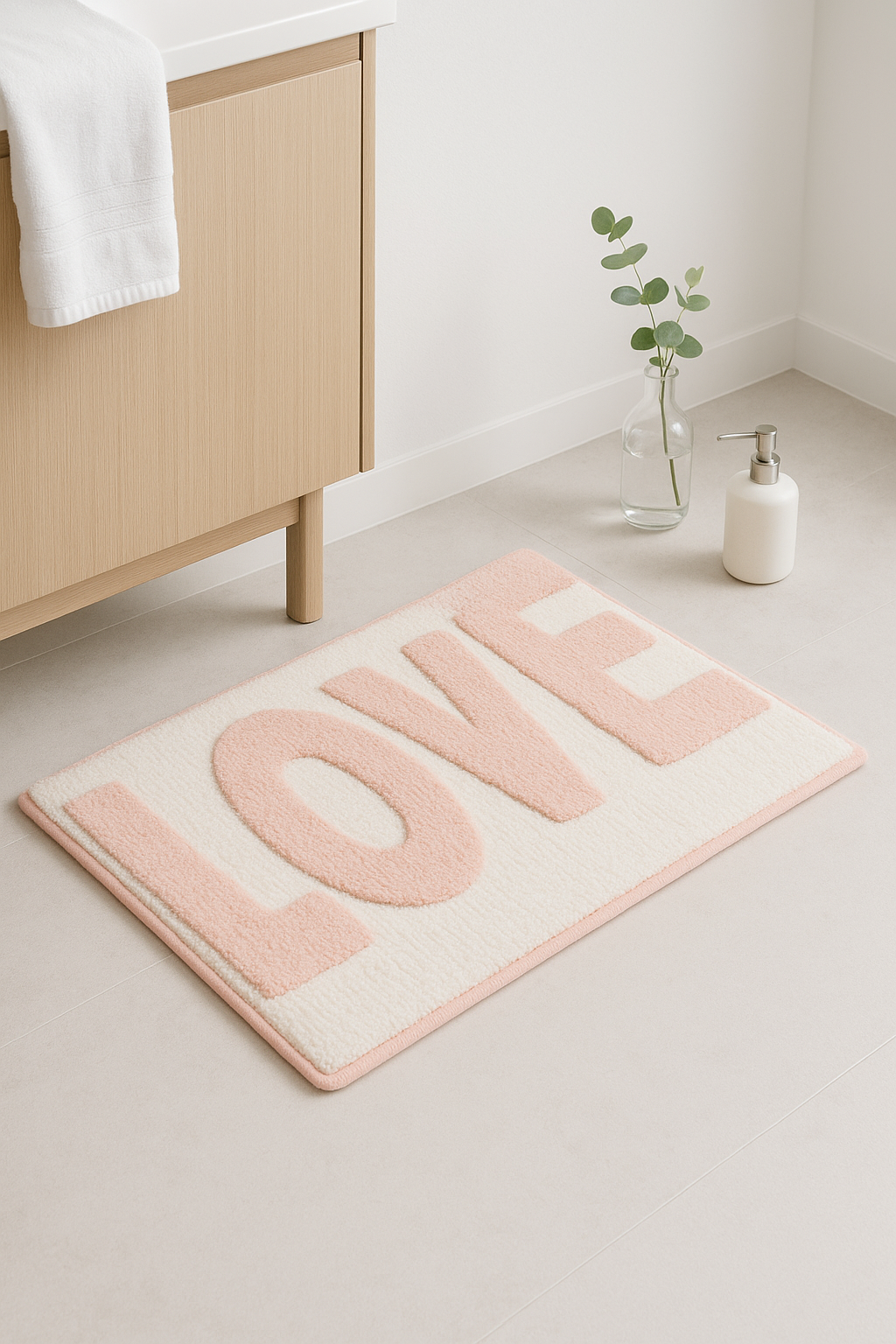 tapis de bain lettres cartoon antiderapant doux absorbant - vue 2 sur 2