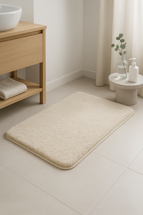 tapis de bain long poil absorbant antiderapant chambre - vue 2 sur 2