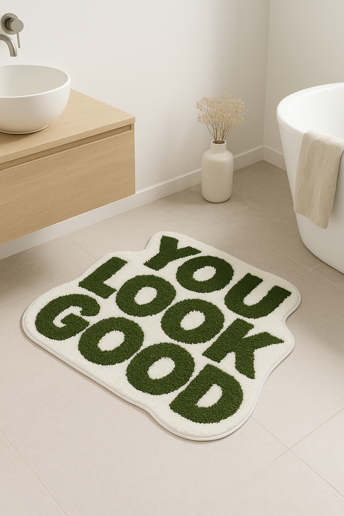 Tapis de bain message you look good ludique - vue 2 sur 2