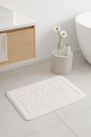 tapis de bain microfiber antidérapant motif floral moderne