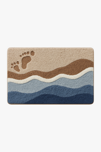 tapis de bain microfibre absorbant antiderapant ondulee moderne
