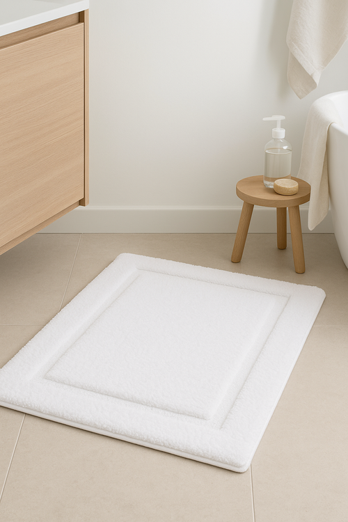 tapis de bain microfibre antiderapant absorbant double cadre - vue 2 sur 2
