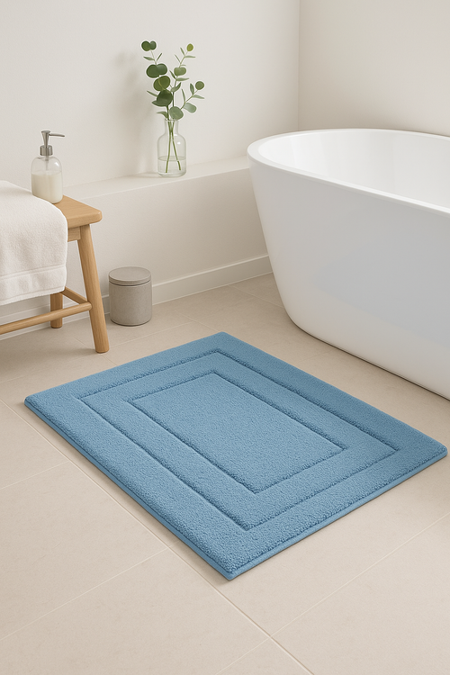 tapis de bain microfibre antiderapant absorbant style velours - vue 2 sur 2