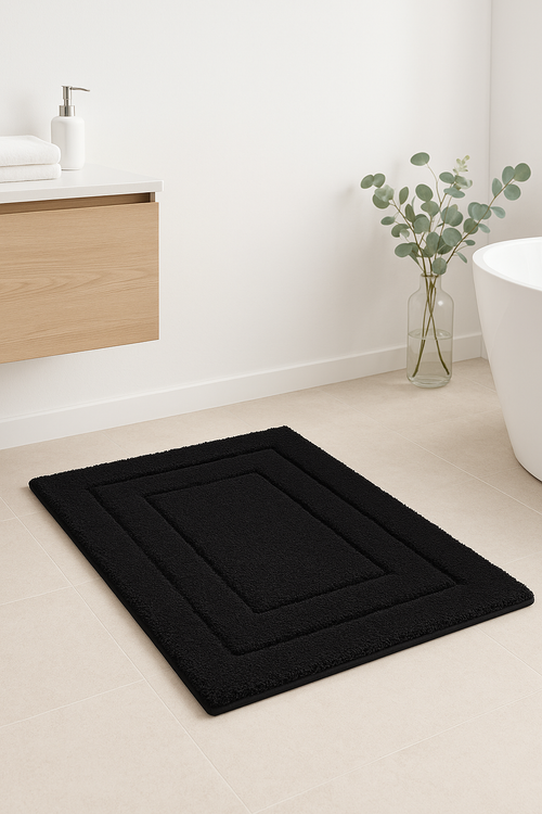 tapis de bain microfibre antiderapant doux poils longs - vue 2 sur 2