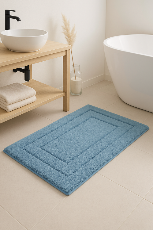 tapis de bain microfibre doux absorbant antiderapant long - vue 2 sur 2