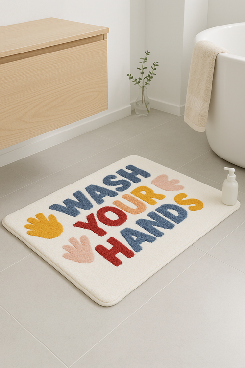 tapis de bain microfibre doux antiderapant absorbant raye - vue 2 sur 2