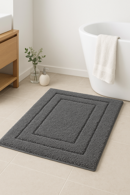 Tapis de bain microfibre doux antiderapant poils longs - vue 2 sur 2