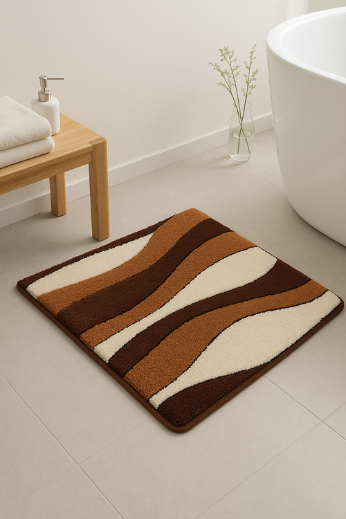 tapis de bain microfibre doux antiderapant style cartoon - vue 2 sur 2