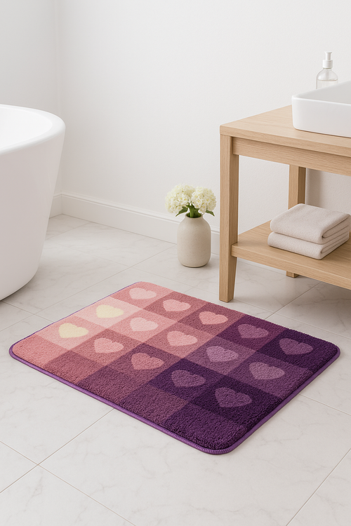 Tapis de bain microfibre doux motif cartoon antidérapant - vue 2 sur 2