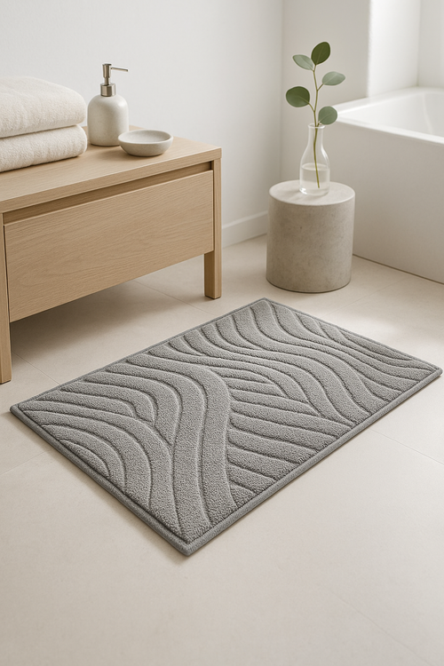Tapis de bain microfibre épais motif cartoon moderne - vue 2 sur 2