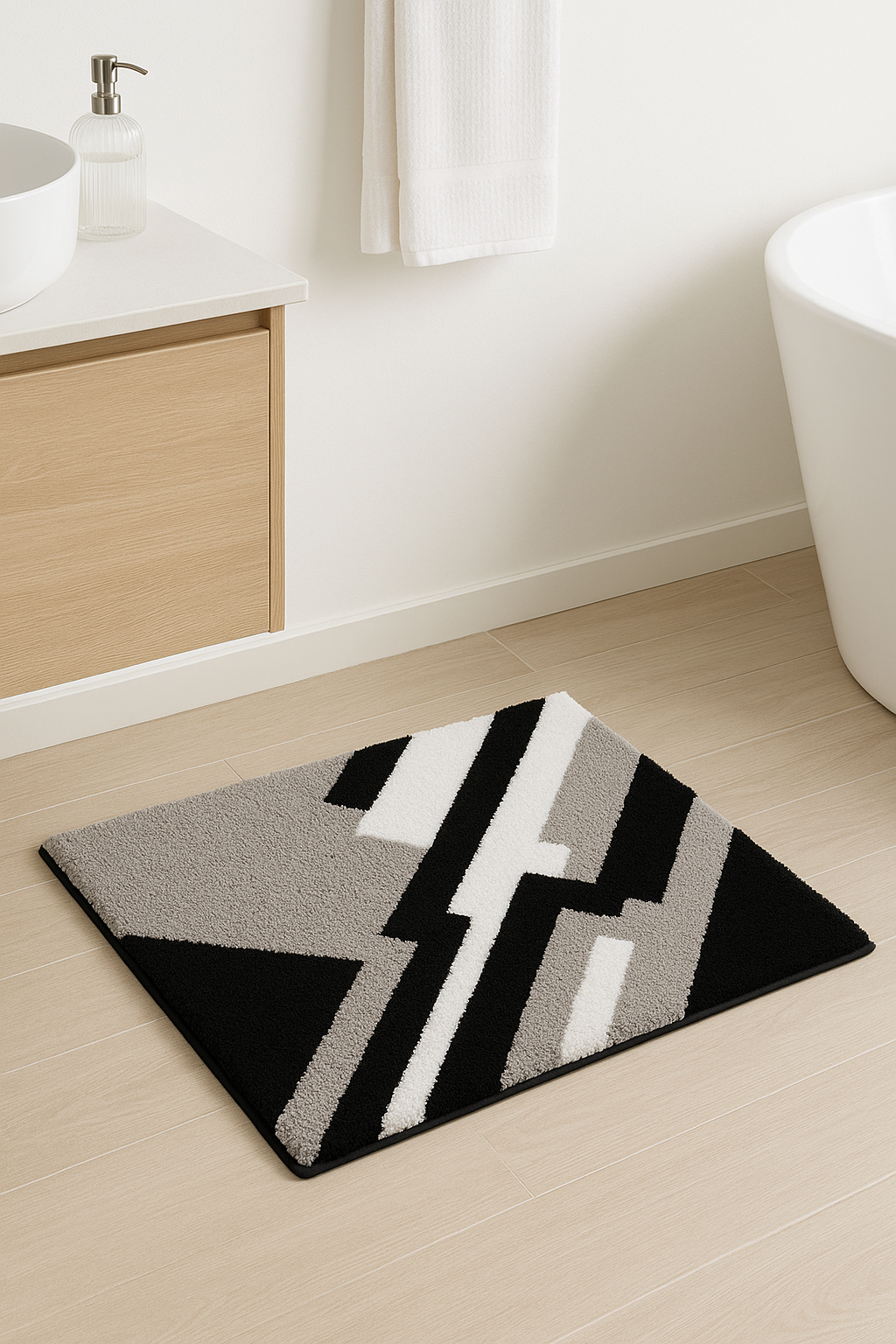 Tapis de bain microfibre moelleux antiderapant style cartoon - vue 2 sur 2