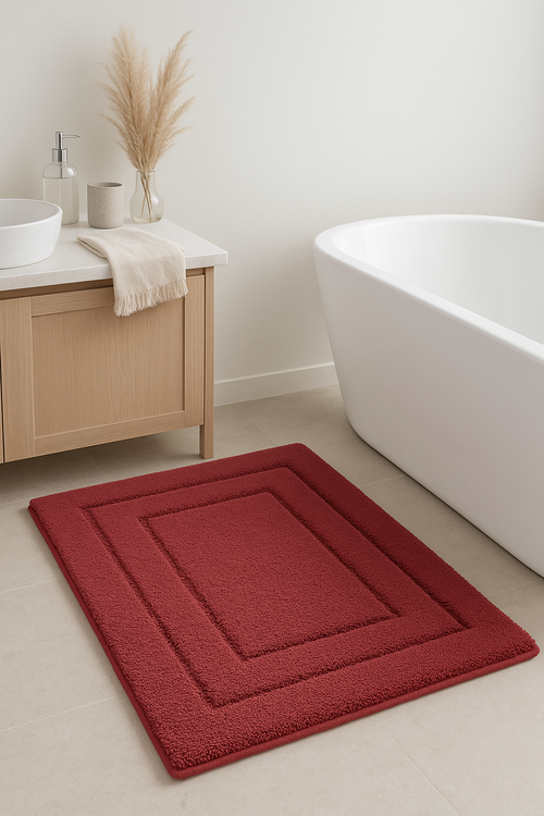 Tapis de bain microfibre poils longs absorbant antidérapant - vue 2 sur 2
