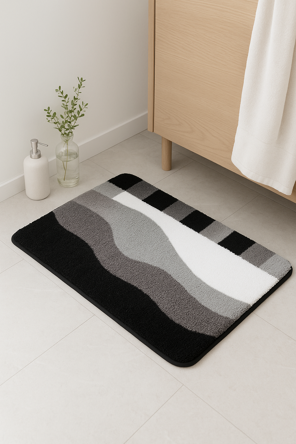 tapis de bain moelleux microfibre antiderapant style cartoon - vue 2 sur 2