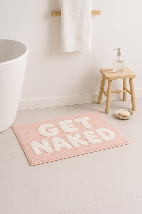 Tapis de bain motif lettres moderne doux absorbant - vue 2 sur 2