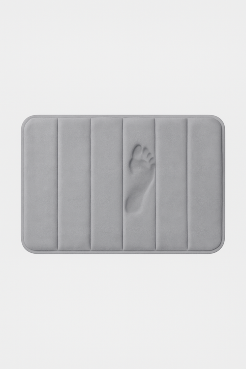 Tapis de bain mousse memoire doux style rayures