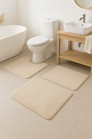 tapis de bain trois pieces antiderapant microfibre imprime