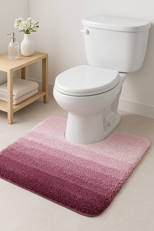 Tapis de bain u doux absorbant antiderapant toilettes - vue 2 sur 2