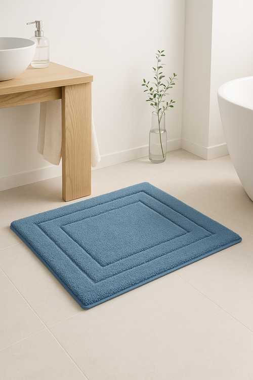 tapis de bain velours antidérapant absorbant double cadre - vue 2 sur 2