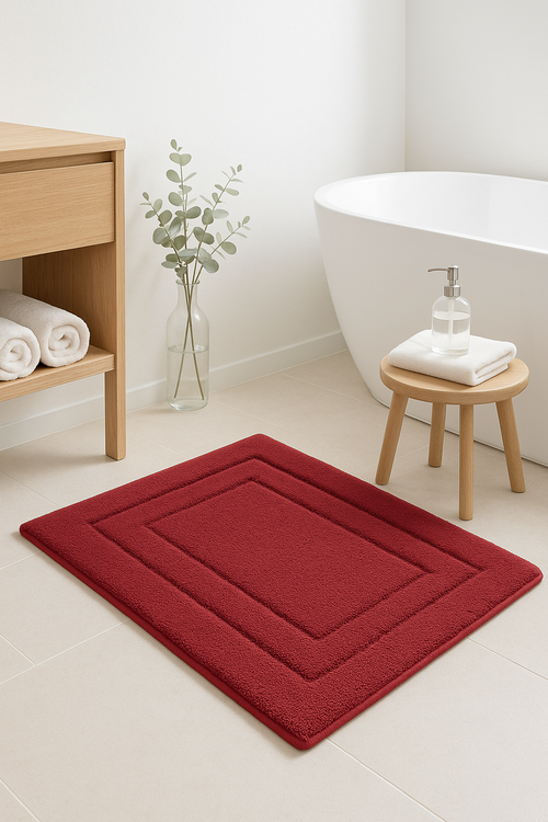 tapis de bain velours double cadre antidérapant absorbant - vue 2 sur 2