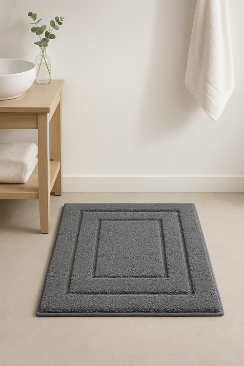 Tapis de bain velours double cadre antiderapant absorbant - vue 2 sur 2