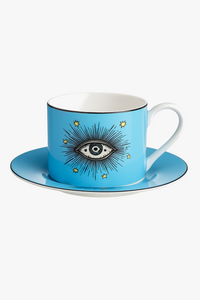 Tasse à café porcelaine motif animal doré décoratif