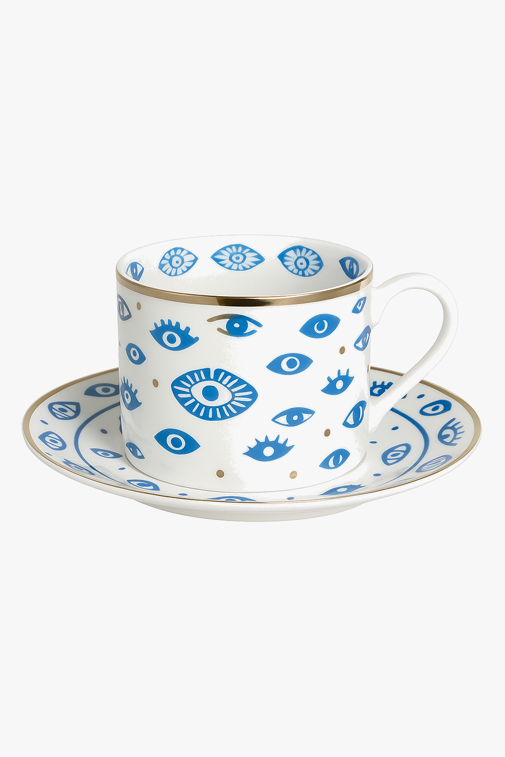 Tasse cafe porcelaine motif animal finition doree europe