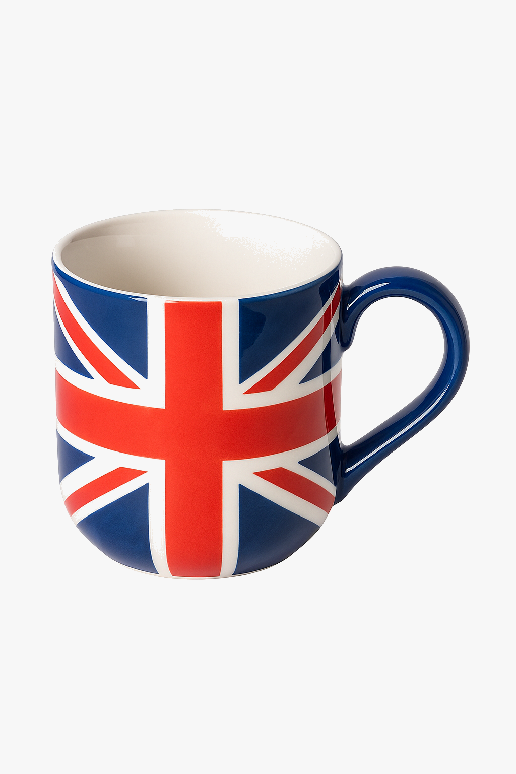 Tasse ceramique drapeau britannique peinte main avec infuseur