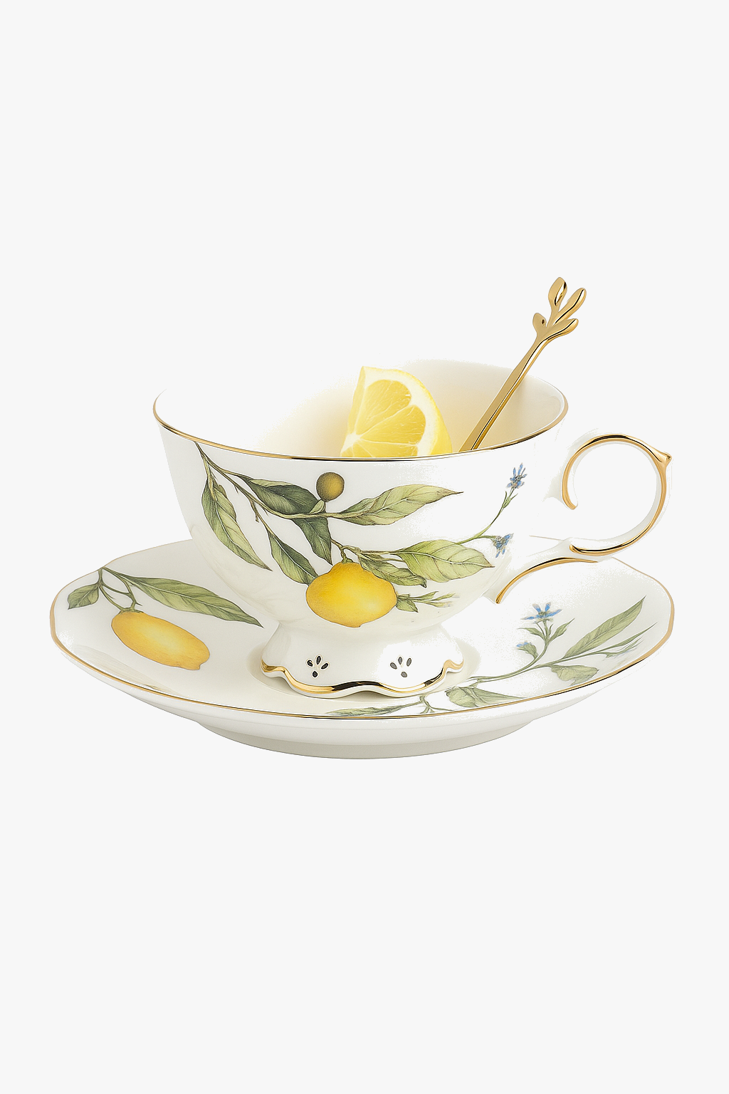 Tasse ceramique style europeen motif citron elegant
