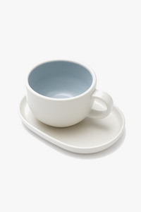 Tasse latte céramique avec soucoupe 270ml style moderne