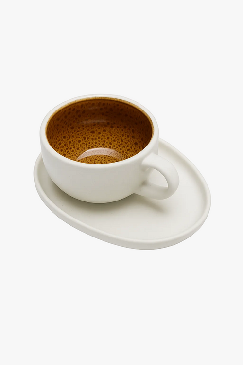 Tasse latte céramique avec soucoupe grande capacité 270ml