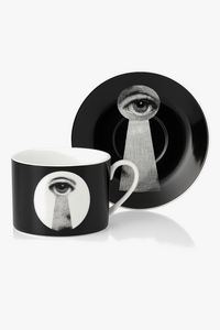 Tasse porcelaine fine visage italien design artistique bureau